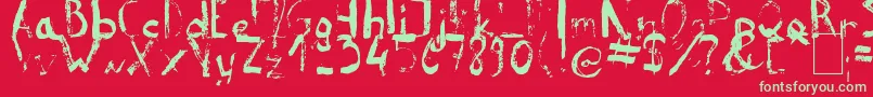 ReeldTypeface Font – Green Fonts on Red Background