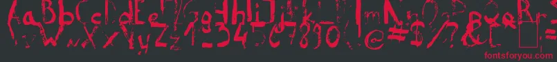ReeldTypeface-Schriftart – Rote Schriften auf schwarzem Hintergrund