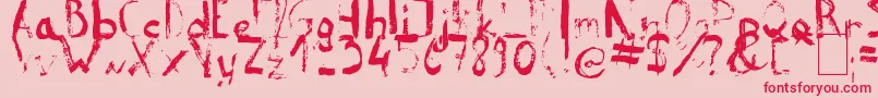ReeldTypeface Font – Red Fonts on Pink Background