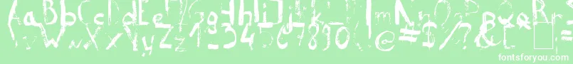 ReeldTypeface-Schriftart – Weiße Schriften auf grünem Hintergrund
