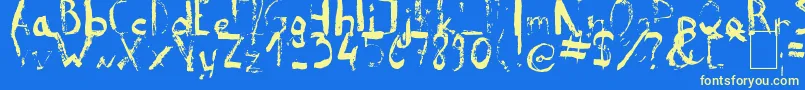 ReeldTypeface-Schriftart – Gelbe Schriften auf blauem Hintergrund