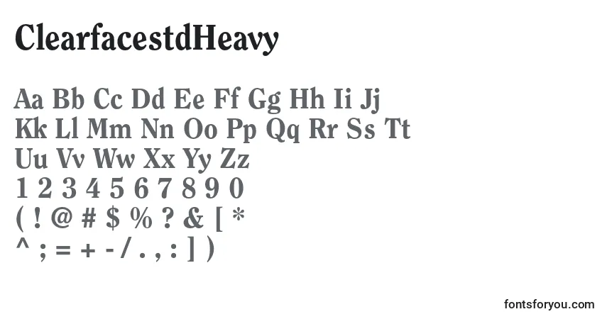 Schriftart ClearfacestdHeavy – Alphabet, Zahlen, spezielle Symbole