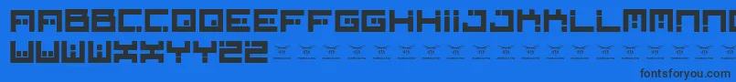 Digitalfirebomb-fontti – mustat fontit sinisellä taustalla