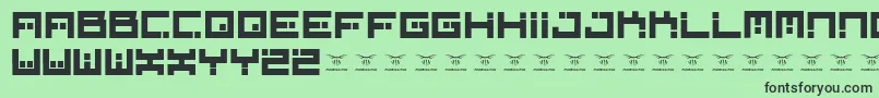 フォントDigitalfirebomb – 緑の背景に黒い文字