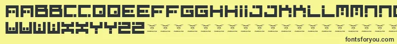 Digitalfirebomb-fontti – mustat fontit keltaisella taustalla