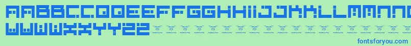 Digitalfirebomb Font – Blue Fonts on Green Background