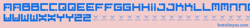 Digitalfirebomb-fontti – siniset fontit vaaleanpunaisella taustalla
