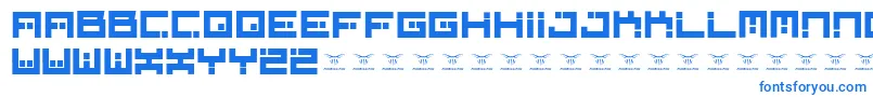 Digitalfirebomb-fontti – siniset fontit valkoisella taustalla