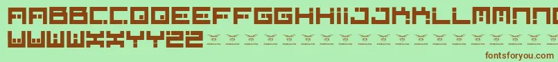 Digitalfirebomb-fontti – ruskeat fontit vihreällä taustalla