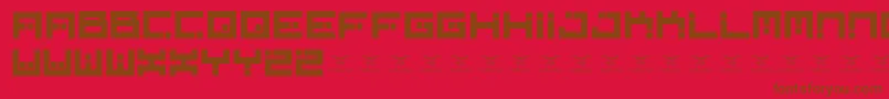 フォントDigitalfirebomb – 赤い背景に茶色の文字