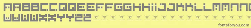 Digitalfirebomb-fontti – harmaat kirjasimet keltaisella taustalla