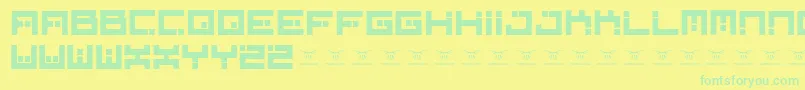 フォントDigitalfirebomb – 黄色い背景に緑の文字