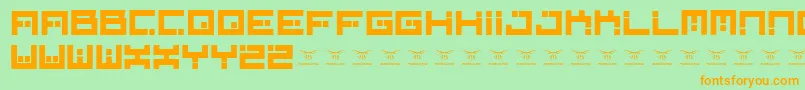 Digitalfirebomb-fontti – oranssit fontit vihreällä taustalla