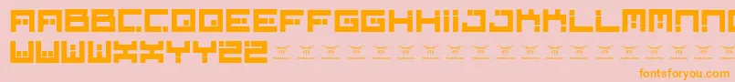 Fonte Digitalfirebomb – fontes laranjas em um fundo rosa