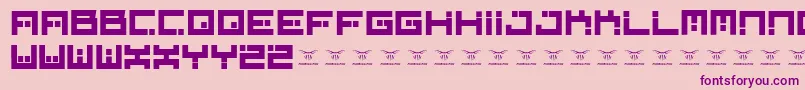 フォントDigitalfirebomb – ピンクの背景に紫のフォント