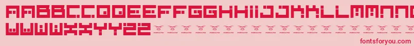 フォントDigitalfirebomb – ピンクの背景に赤い文字