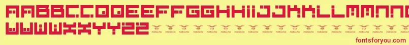 Digitalfirebomb-fontti – punaiset fontit keltaisella taustalla