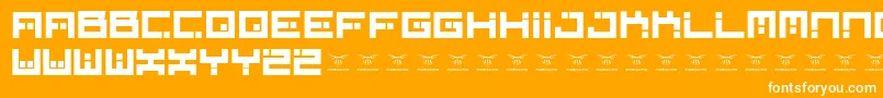 Digitalfirebomb-Schriftart – Weiße Schriften auf orangefarbenem Hintergrund