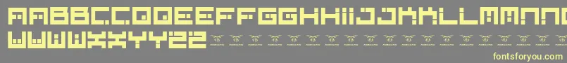 Digitalfirebomb-fontti – keltaiset fontit harmaalla taustalla