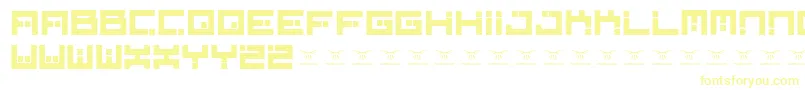 フォントDigitalfirebomb – 白い背景に黄色の文字