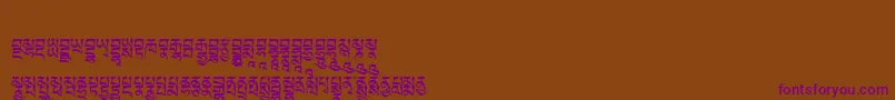 Tibetanmachineweb5 Font – Purple Fonts on Brown Background