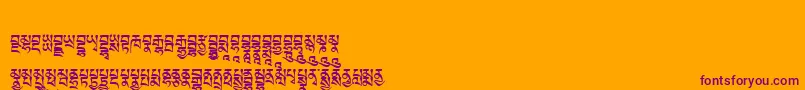Tibetanmachineweb5 Font – Purple Fonts on Orange Background