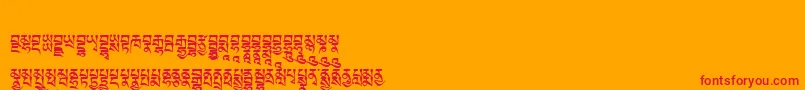 Tibetanmachineweb5 Font – Red Fonts on Orange Background
