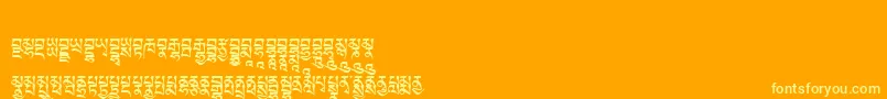Tibetanmachineweb5 Font – Yellow Fonts on Orange Background
