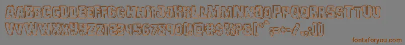 Monsterhunterengrave-Schriftart – Braune Schriften auf grauem Hintergrund