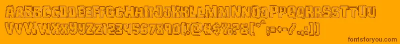 Monsterhunterengrave-Schriftart – Braune Schriften auf orangefarbenem Hintergrund