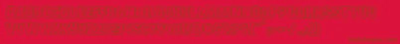 Fonte Monsterhunterengrave – fontes marrons em um fundo vermelho