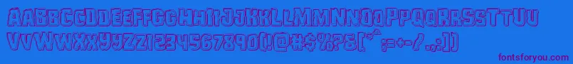 Monsterhunterengrave-Schriftart – Violette Schriften auf blauem Hintergrund