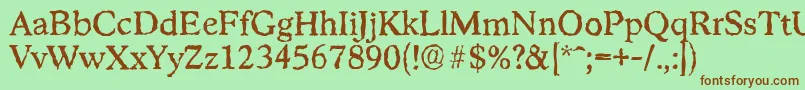 StratfordrandomRegular Font – Brown Fonts on Green Background