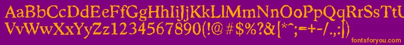 StratfordrandomRegular Font – Orange Fonts on Purple Background