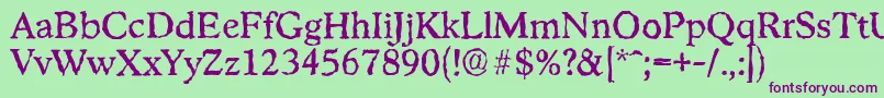 StratfordrandomRegular Font – Purple Fonts on Green Background