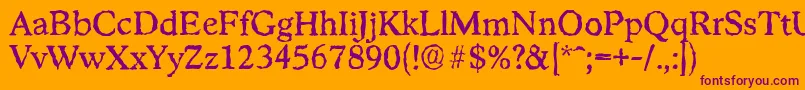 StratfordrandomRegular Font – Purple Fonts on Orange Background