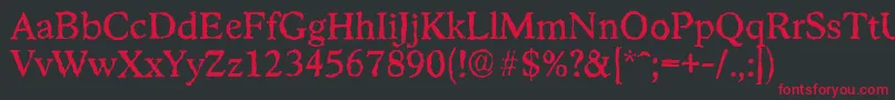 StratfordrandomRegular Font – Red Fonts on Black Background