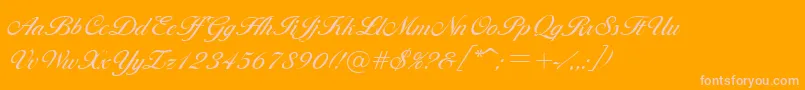 CotillionRegular-Schriftart – Rosa Schriften auf orangefarbenem Hintergrund