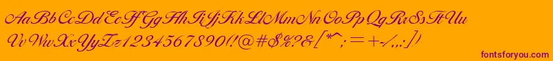 CotillionRegular Font – Purple Fonts on Orange Background