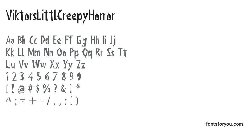 Schriftart ViktorsLittlCreepyHorror (80086) – Alphabet, Zahlen, spezielle Symbole
