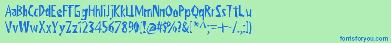 ViktorsLittlCreepyHorror-Schriftart – Blaue Schriften auf grünem Hintergrund