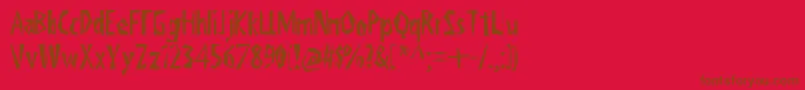 ViktorsLittlCreepyHorror Font – Brown Fonts on Red Background