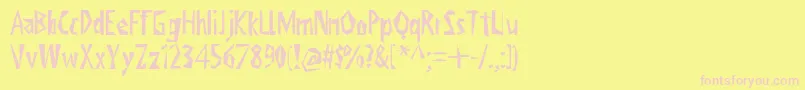 ViktorsLittlCreepyHorror Font – Pink Fonts on Yellow Background