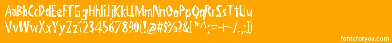 Police ViktorsLittlCreepyHorror – polices blanches sur fond orange