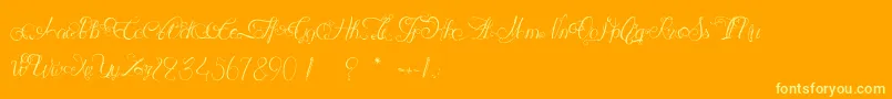 FabulousVikings-Schriftart – Gelbe Schriften auf orangefarbenem Hintergrund