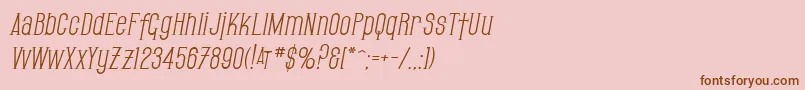 SfGothicanOblique-Schriftart – Braune Schriften auf rosa Hintergrund