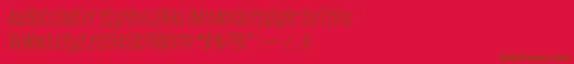 SfGothicanOblique-fontti – ruskeat fontit punaisella taustalla
