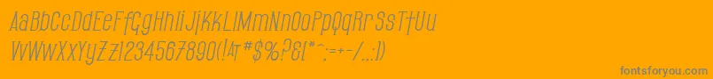 Fonte SfGothicanOblique – fontes cinzas em um fundo laranja