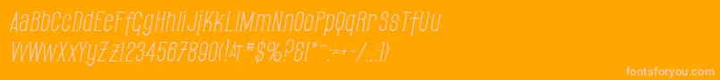 SfGothicanOblique-Schriftart – Rosa Schriften auf orangefarbenem Hintergrund