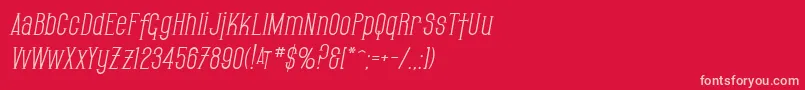 SfGothicanOblique Font – Pink Fonts on Red Background